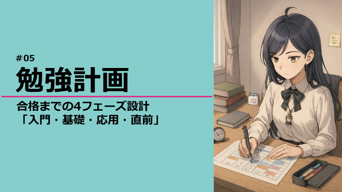 勉強計画を立てる灯さんのイラスト