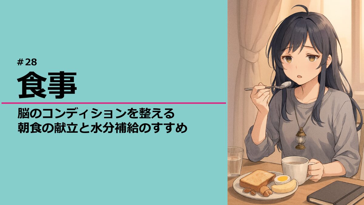 ぼんやりと朝食を食べる寝起きの灯さん